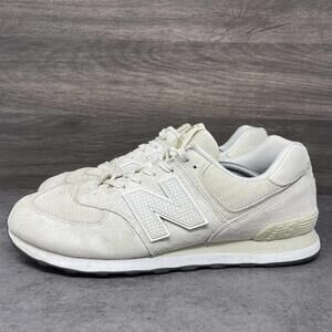 New Balance 574 Shoes Mens Size 13 Cream White Suede Sneakers ML574CS2